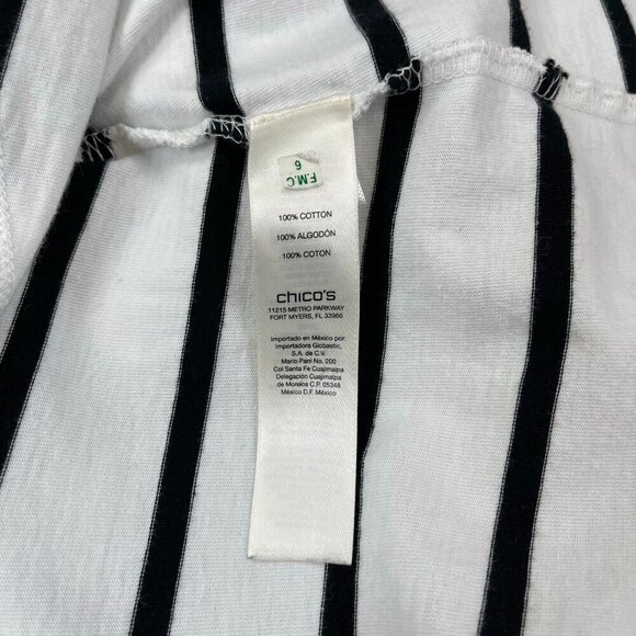 Weekends by Chicos Womens Shirt 1 Small 3/4 Sleeve Striped T-Shirt - Picture 4 of 7